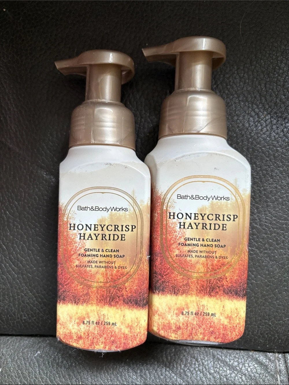 Bath and body works foam soap set in honey crisp hayride